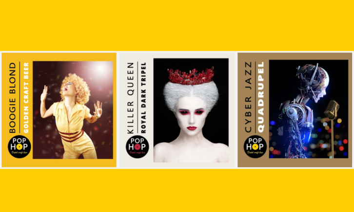 PopHop Muziek bier banner voorbeeld